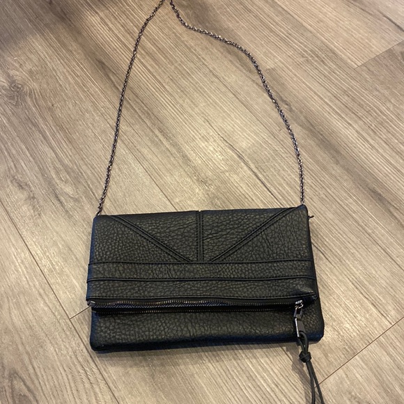 NWOT Moda Luxe black fold over crossbody purse - Picture 1 of 7